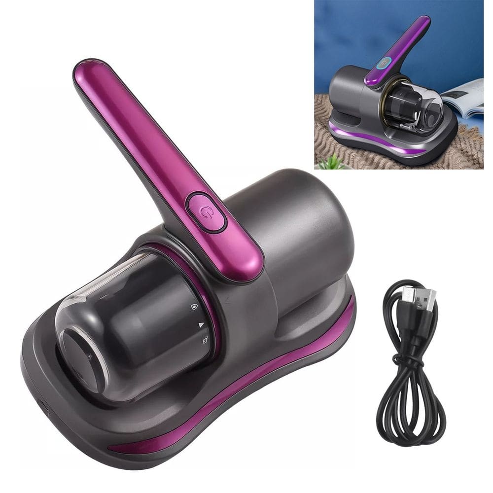 Aspirador de Po Anti Acaro Luz UV Bateria Recarregavel Sem Fio USB Limpeza Esterilizaçao