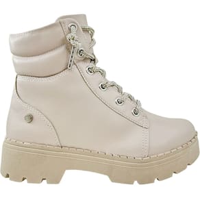 Bota Coturno Infantil Menina Casual Dia a Dia Tratorada Cadarço com Strass Pink Cats V3982