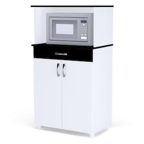 Bancada Micro-ondas Cassandra Branco Preto