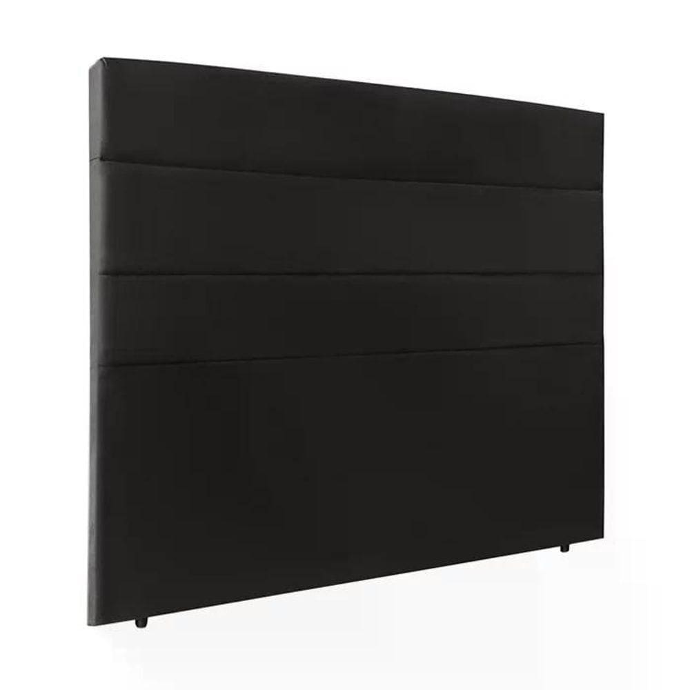 Cabeceira Solteiro 90Cm Bia Suede Preto Id Suede Preto
