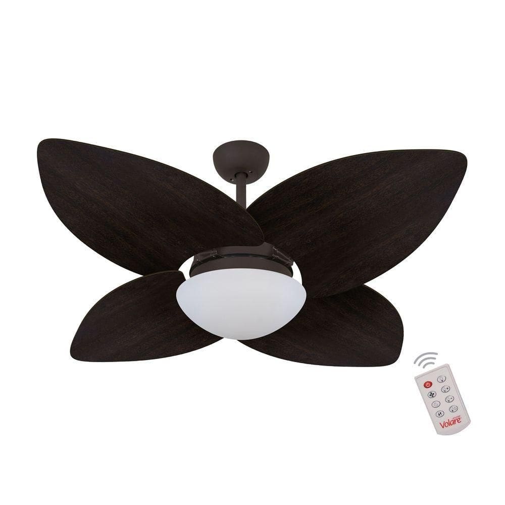 Ventilador De Teto Marrom 4 Pás 127v C/ Controle