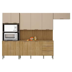 Kit Cozinha Glam 5 Peças Freijó Vanilla Ripado - Kits Paraná