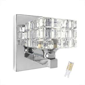 Arandela De Cristal K9 Interna Prata Cabeceira Bet38 + Led