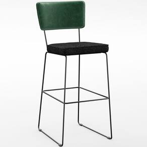 Banqueta Alta Allana L02 Verde Musgo Chumbo