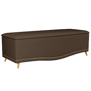 Calçadeira Baú Queen 160cm Imperial J02 Suede Chocolate