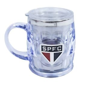 Caneca térmica transparente brasão metal 500ml são paulo