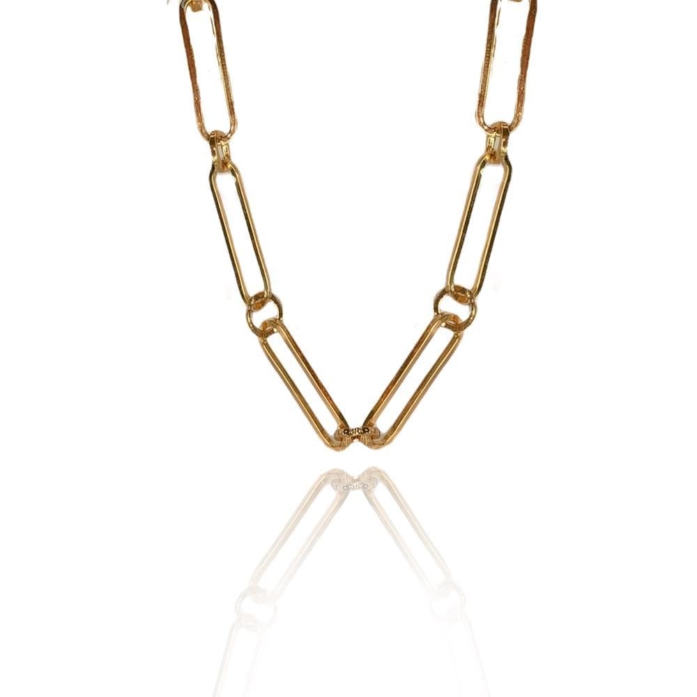 Pulseira De Elos Intercalados Com Círculo Folheado Em Ouro 18k [F027]