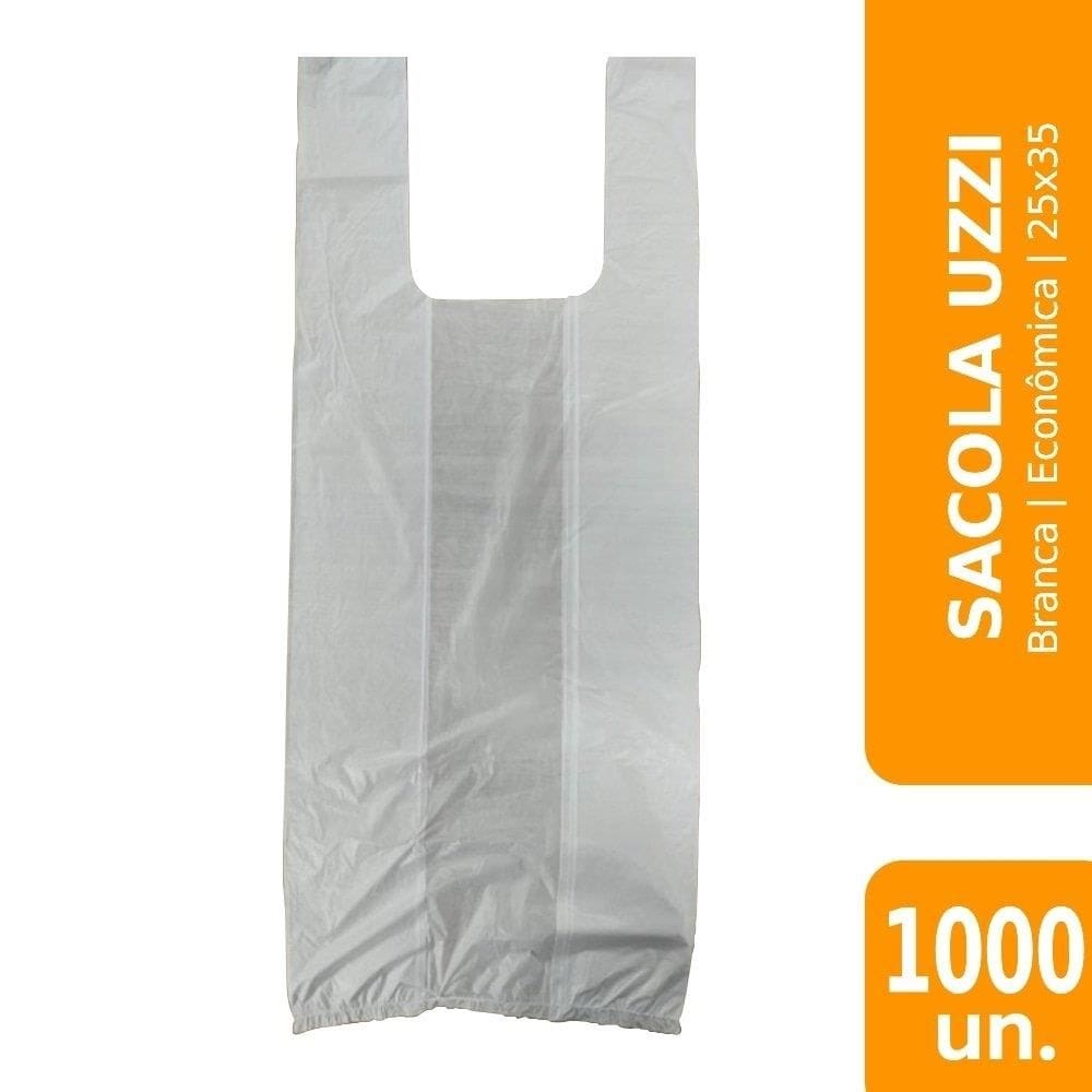 Sacola Uzzi Branca Economica 25X35 1000X1 Suporta 1Kg