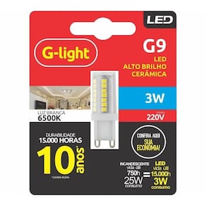 Lâmpada Led G9 Cerâmica 3w 6500k 220v Branco-frio G-light