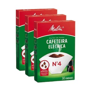 Coador de café de papel filtro melitta n4 kit 3