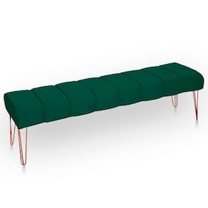 Recamier Estofada Casal Luxo Veludo Cor Verde Esmeralda