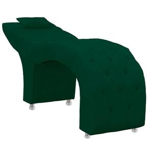 Maca Estofada Capitone Julia Para Estetica Facial Sombrancelha E Cilios Suede Cor Verde Esmeralda