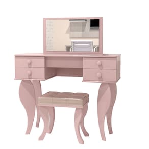 Mini Penteadeira Para Meninas Rose em MDF com Banqueta