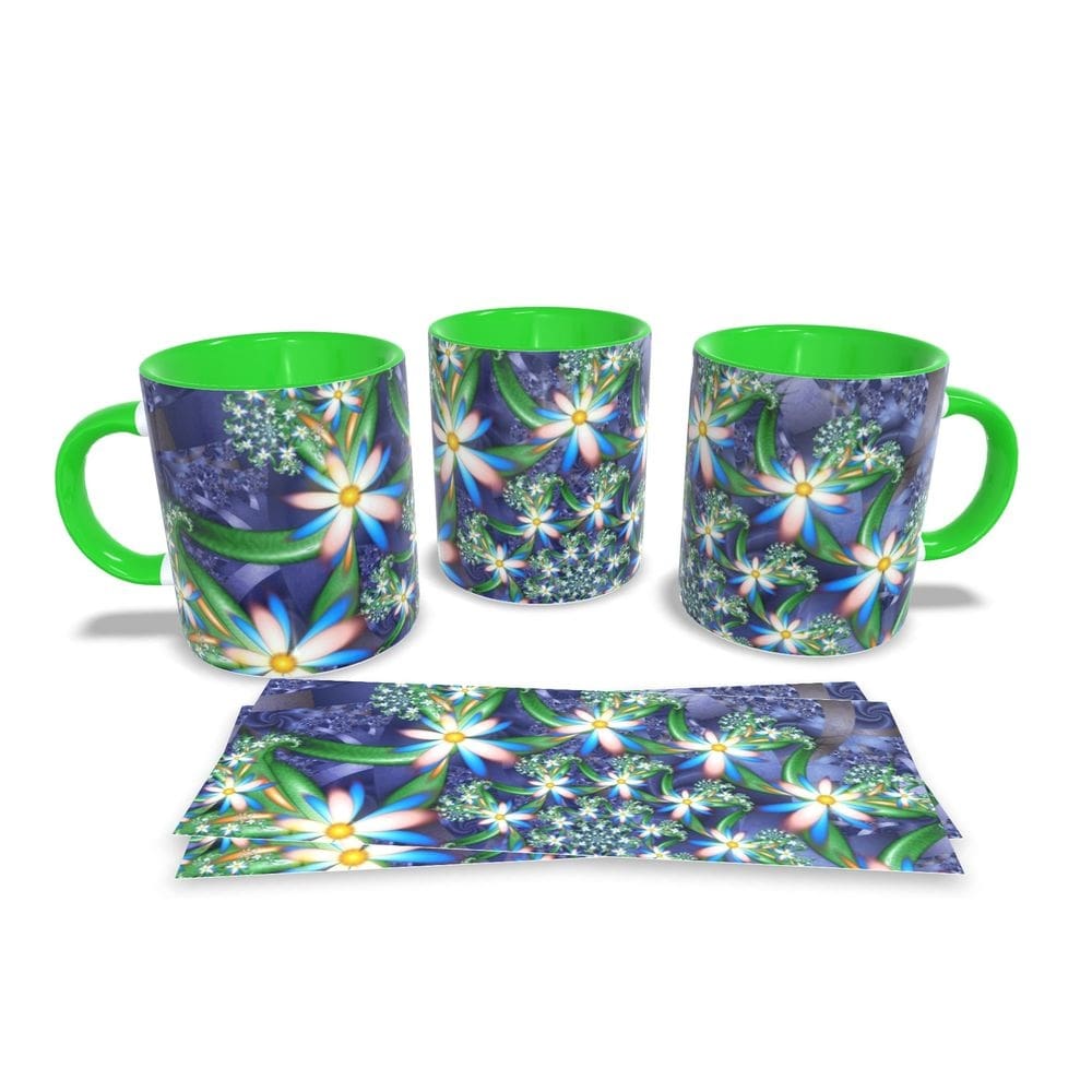 Canecas Verde Coleção Flores