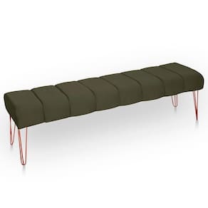 Recamier Estofada Casal Luxo Veludo Cor Chocolate
