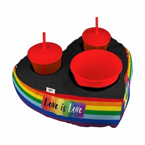 Almofada Coração Cinema 2 Copos Balde De Pipoca Love is Love Namorados
