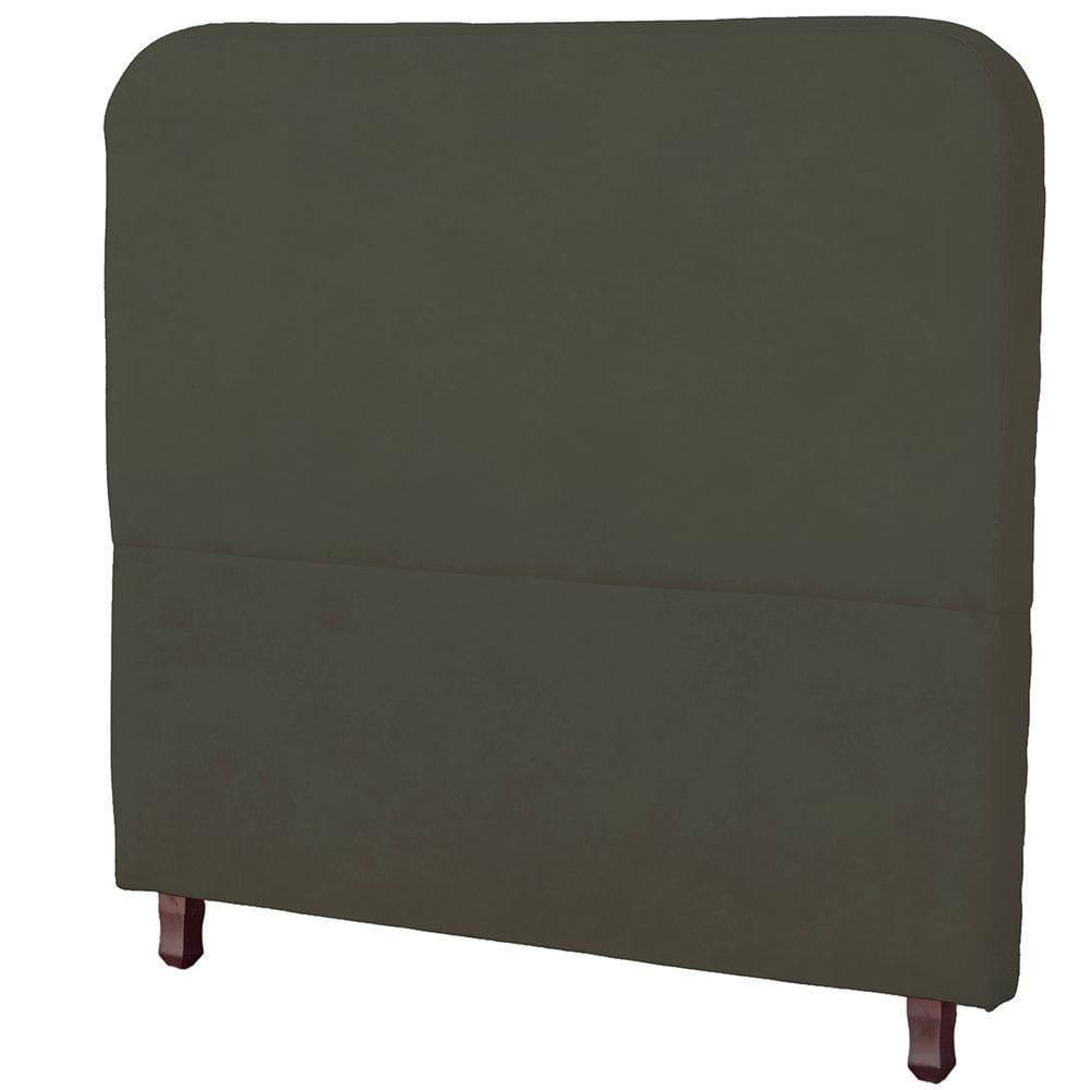 Cabeceira Casal Estofada Para Cama Box Lizza Veludo Cor Tabaco