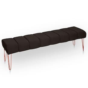 Recamier Estofada Casal Luxo Veludo Cor Marrom