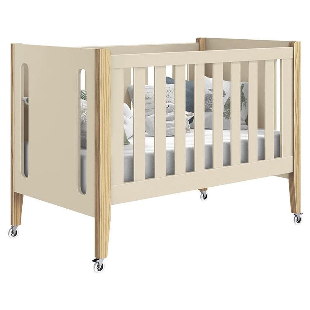 Berço Americano Tom 3 em 1 Areia Acetinado Natural - Reller