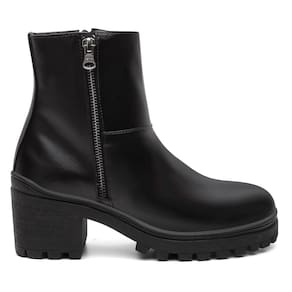 Bota Feminina Cano Curto Zíper Casual + Bolsa Carteira Kit 2