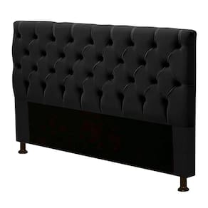 Cabeceira Cama Box Casal Cristal 140cm Suede Preto