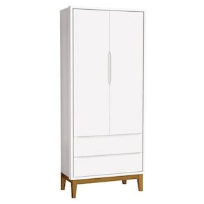 Guarda Roupa Infantil New Classic 2 Portas Branco com Pés Madeira – Reller