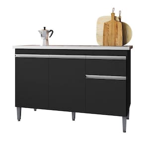 Balcão de Pia Tatiane 120 cm Preto Fosco - AJL