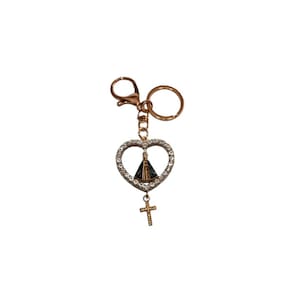 Chaveiro de Nossa Senhora Aparaceida Coração com Strass