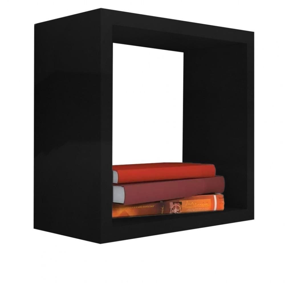 Nicho Decorativo 20x20x20 Cm Em Mdf Preto [F031]