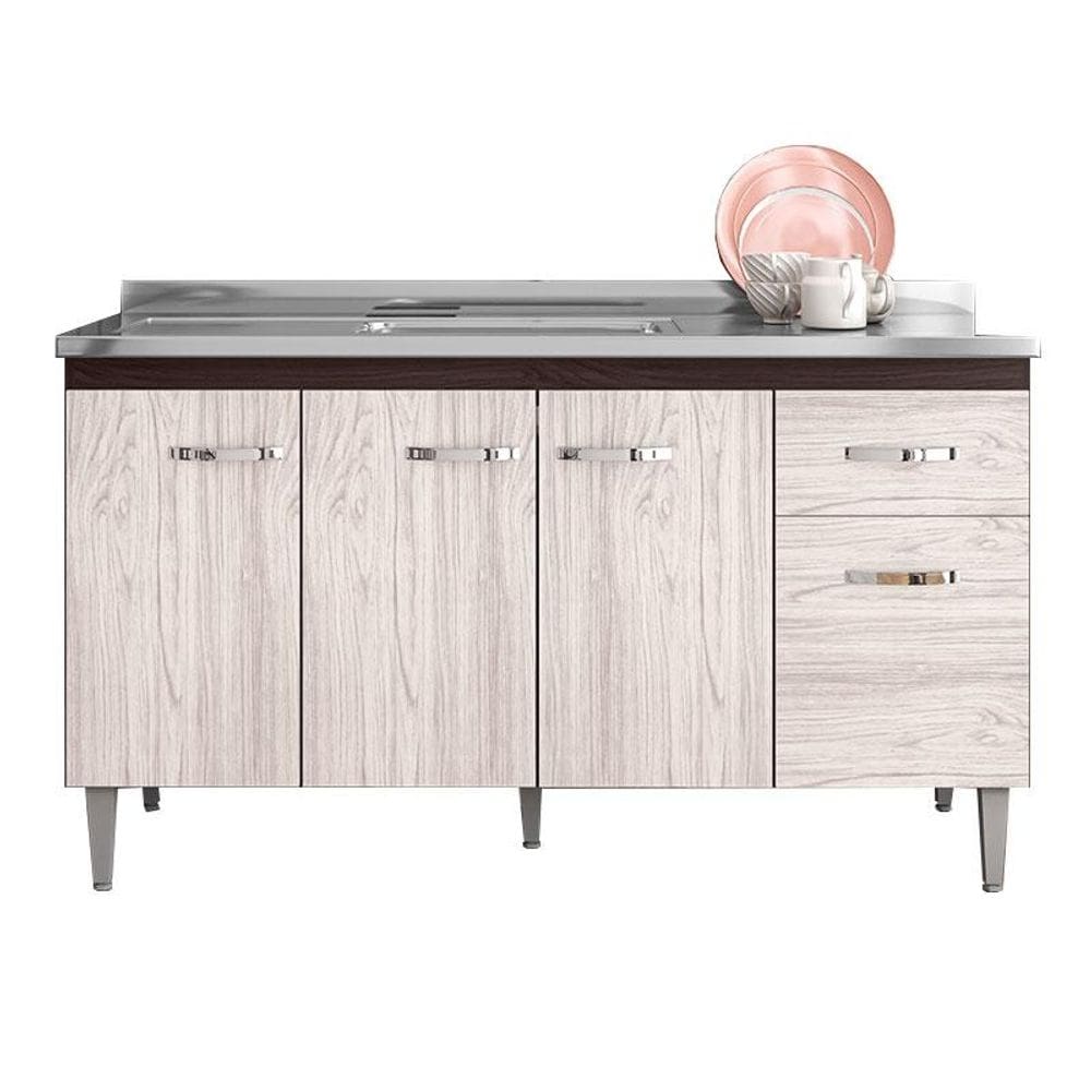 Balcão de Pia Gabriela 150 cm Castanho Avelã - AJL