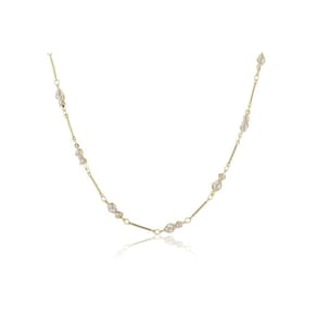 Colar Choker Com Mini Pérolas Na Corrente Folheado Em Ouro 18k [F027]
