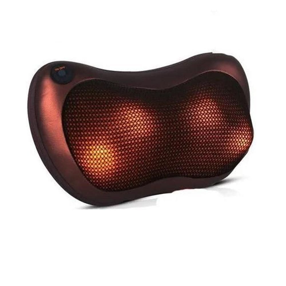 Almofada massageadora lombar marrom shiatsu infravermelho