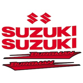 Kit Jogo Emblema Adesivo Suzuki Burgman 2005 A 2009 Vermelho Vermelho