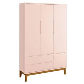 Guarda Roupa Infantil New Classic 3 Portas Rosa com Pés Madeira – Reller