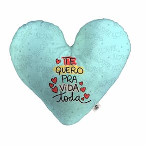 Almofada Coração Pelúcia Te Quero Pra Vida Toda Namorados Tamanho:G
