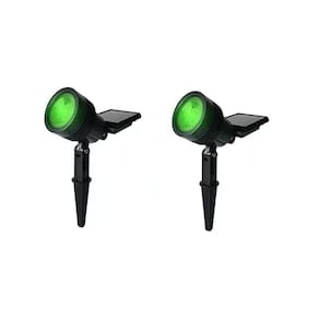 Kit 02 luminária solar espeto para jardim 10 lumens ecoforce