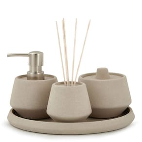 Kit 4 Peças para Banheiro em Cimento 18357 Mart