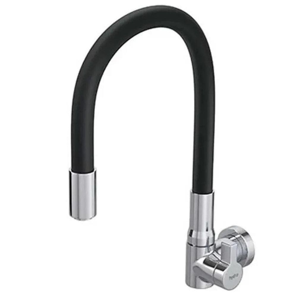 Torneira parede flexível gourmet hydramotion preta silicone