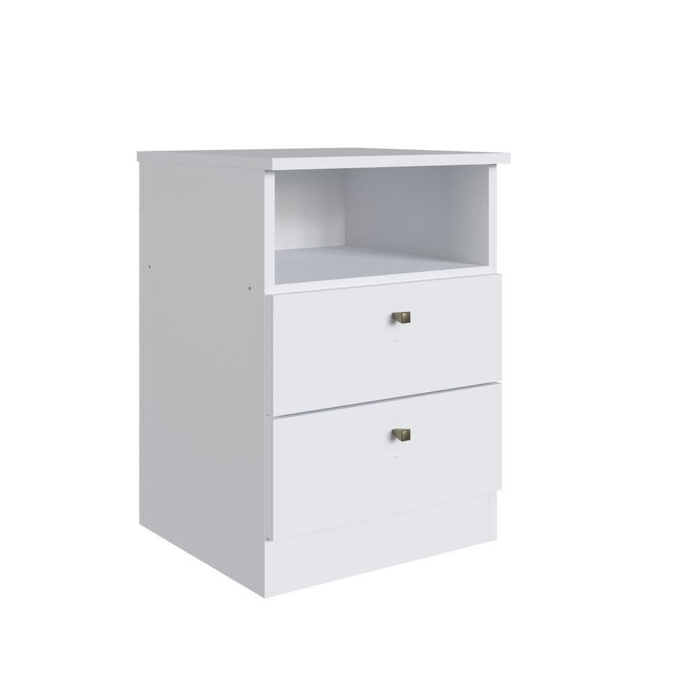 Mesa De Cabeceira Irlanda 2 Gavetas Branco