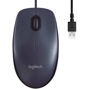 Mouse Com Fio Usb 1000Dpi Cor Preto E Cinza M90 Logitech