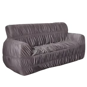 Capa sofá elasticada 21 elásticos resistente 3 lugares cinza