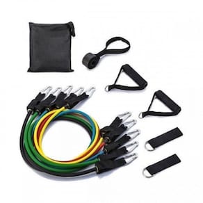 Kit Elásticos Extensores Pilates Elástico Alongamento Musculação Com 11 Peças
