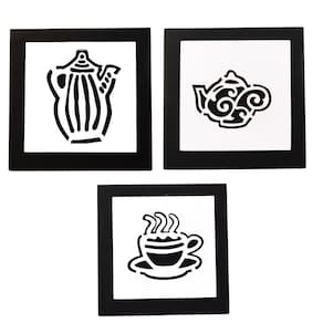 Kit Com 3 Quadros Para Cozinha 100% Mdf (21x21) Modelo 1
