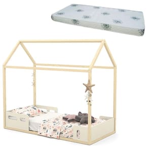 Cama Montessoriana Liv Off White Natural com Colchão – Matic