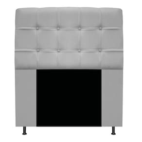Cabeceira Mel 90 Cm Solteiro Com Botonê Suede Cinza