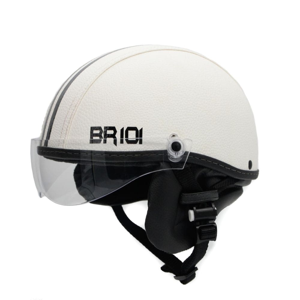 Capacete coquinho scooter elétrica bike branco viseira