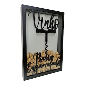 Porta rolhas quadro poesia engarrafada - 150 rolhas - 28x41