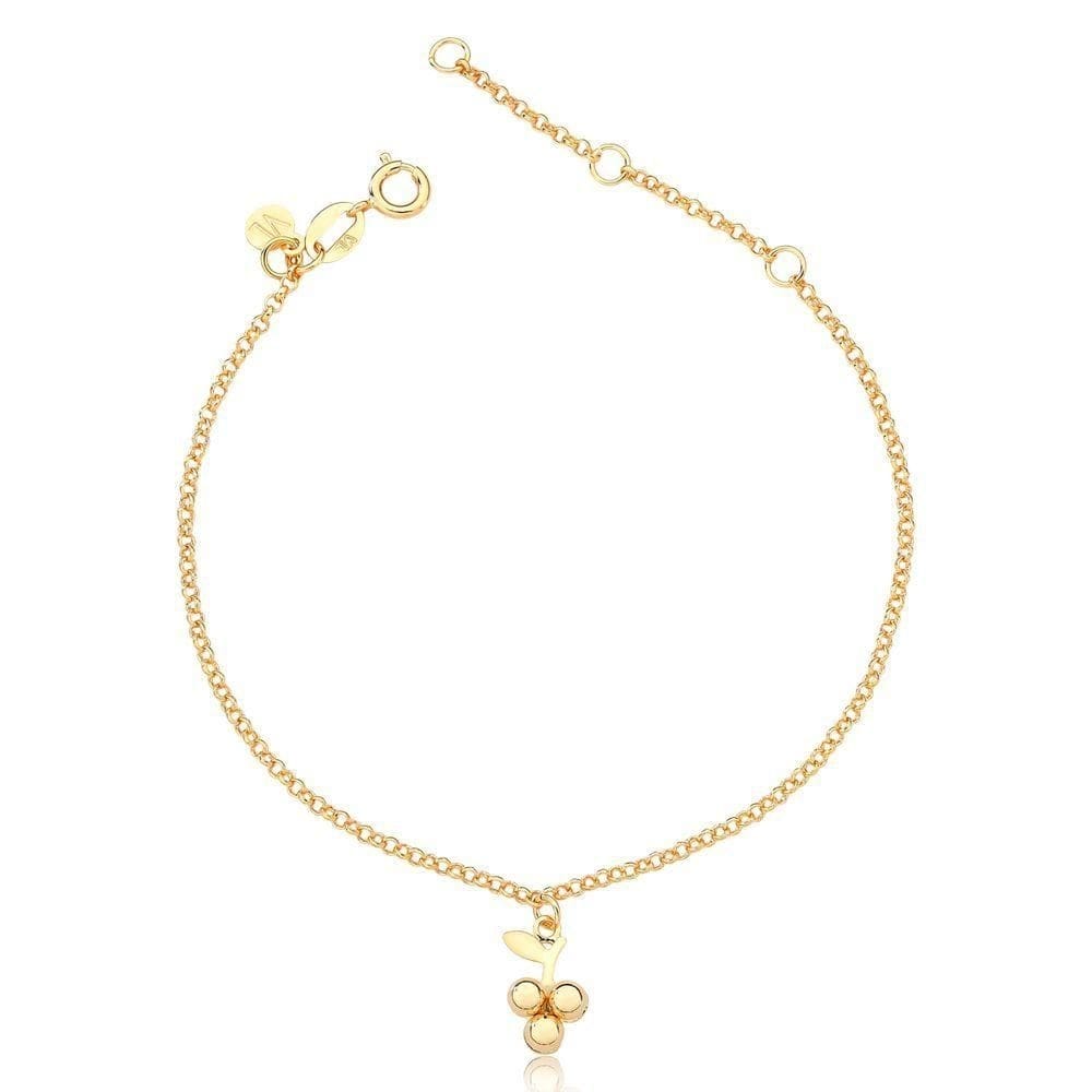 Pulseira Uvinha Revestida Em Ouro