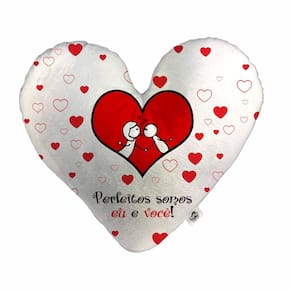 Almofada Coração Pelúcia Perfeitos Somos eu e Você Namorados Tamanho:G