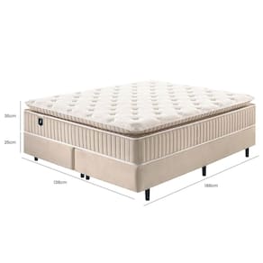 Base Box Somiê Casal 138x188cm Eleganza Bege